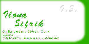 ilona sifrik business card